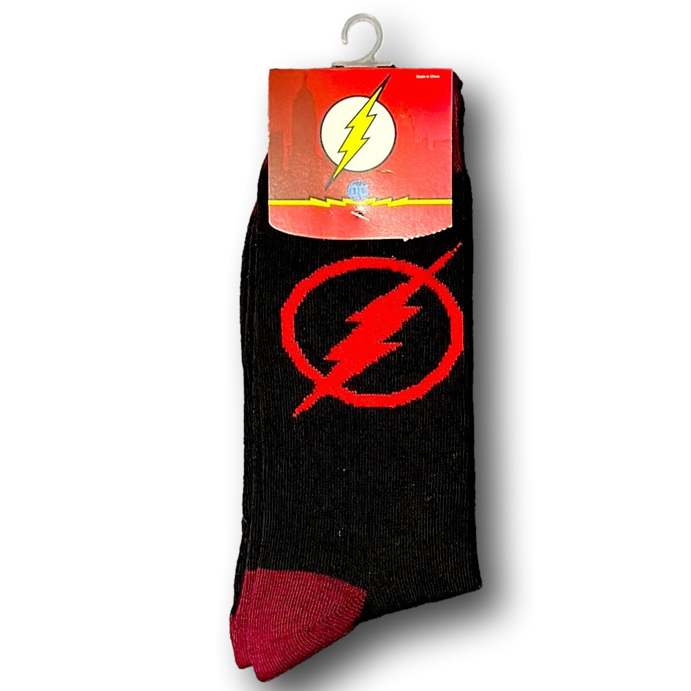 3/$20 DC Comics The Flash Retro Funny Novelty Crew Socks - NWT